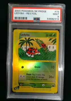 2003 Pokemon Skyridge LEDYBA #73 Rev.Foil MINT Graded PSA 9 - Image 1