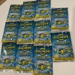 Lot Of 11 1999 Digimon Preview Trading Booster Card Pack Animated Series Edition - Image 1