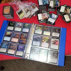 10 Pages of English ALL FOIL Cards Collection in Binder. And 1,000 Bulk MTG Lot - Image 1