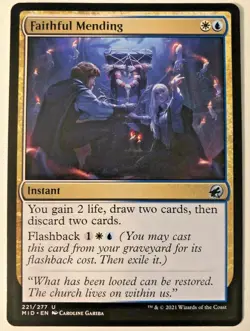 MTG Faithful Mending Innistrad: Midnight Hunt 221/277 Uncommon - Image 1