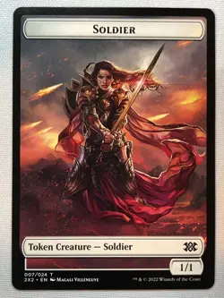 MTG Double Masters 2022 Cat Dragon // Soldier Double-sided Token NM/M - Image 2