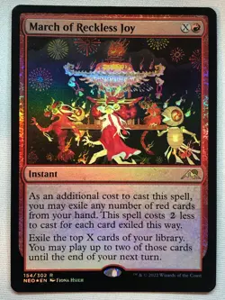 MTG Kamigawa: Neon Dynasty March of Reckless Joy 154 Foil NM/M - Image 1