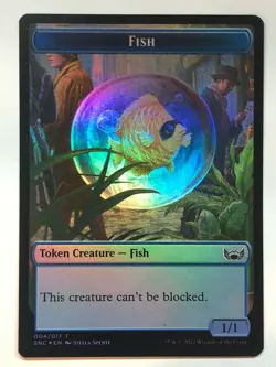 MTG Streets of New Capenna Fish // Angel Double-sided Token Foil NM/M - Image 1