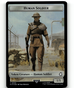 MTG Radiation Human Soldier Double-Sided Token - Universes Beyond: Fallout - Image 2
