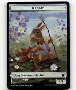 FOIL - MTG - Rabbit Soldier Double-Sided Token - Foundations - Image 1