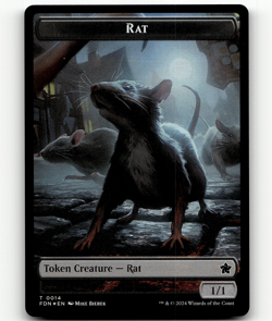 FOIL - MTG - Rat (0014) Zombie Double-Sided Token - Foundations - Image 1