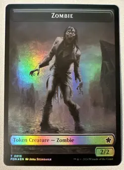 FOIL - MTG - Rat (0014) Zombie Double-Sided Token - Foundations - Image 2