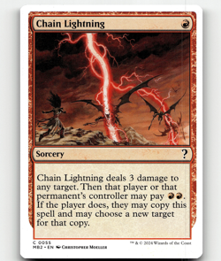 MTG Chain Lightning (White Border) - Mystery Booster 2 - Image 1