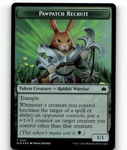FOIL - MTG Food Pawpatch Recruit Double-Sided Token - Bloomburrow - Image 2