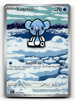 Cubchoo Pokemon • Illustration Rare • 109/086 Black Bolt - Image 1