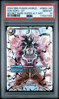 2024 DRAGON BALL SUPER CARD GAME FUSION WORLD RAGING ROAR SON GOKU : GT PSA 10 - Image 1