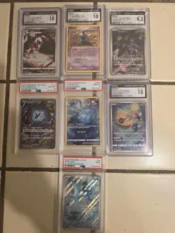 A Lot Of 7 Graded Pokemon Cards Mewtwo And Others - Image 1