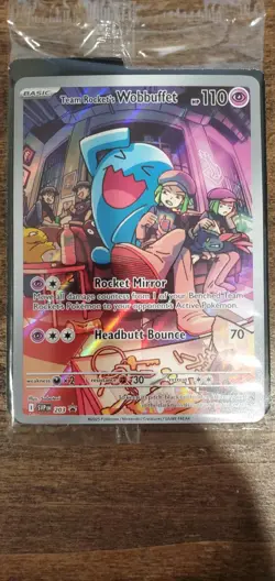Team Rocket's Wobbuffet 203 Sv: Scarlet & Violet ETB Promo Card - Sealed - Image 2