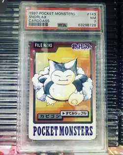 PSA 7 Snorlax Carddass Pocket Monsters Japanese 1997 Pokemon Card #143 - Image 1
