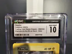 CGC 10 Gem Mint Pikachu 008/034 CLASSIC Collection HOLO Pokemon Card - Image 2