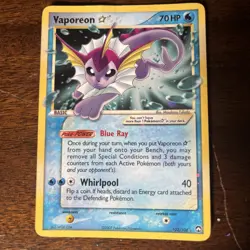 Vaporeon Star 102/108 Power Keepers Holo 2007 Pokemon Card - Image 3