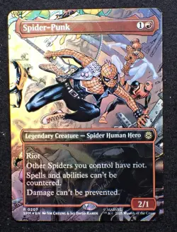 Spider-Punk (Borderless) (Foil) 0207 (R) MTG Marvel's Spider-Man (SPM) - Image 1