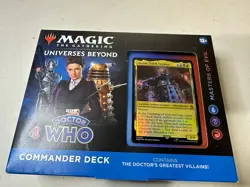 Magic the Gathering Doctor Who Masters of Evil Commander deck w/ Black Sleeves - Image 1