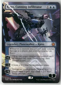 Kaito, Cunning Infiltrator (Borderless) 358 NM MTG Foundations Magic - Image 1