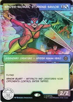 MTG Spider-Woman, Stunning Savior (Brdrless) (230) | NM Foil | Spider-Man {SPM} - Image 1