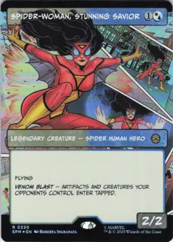 MTG Spider-Woman, Stunning Savior (Brdrless) (230) | NM Foil | Spider-Man {SPM} - Image 2