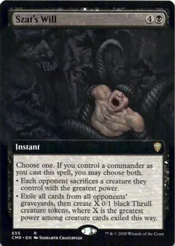 MTG Szat's Will (Extended Art) (655) | NM Foil | Commander Legends {CMR} - Image 1