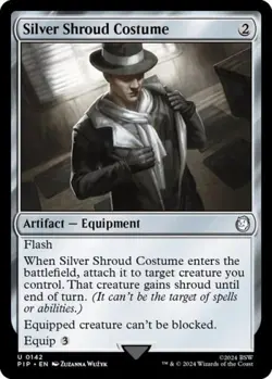 ~ Silver Shroud Costume ~ NM ~ Universes Beyond: Fallout ~ MTG ~ - Image 1