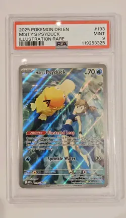 2025 POKEMON-DESTINED RIVALS Illustration Rare #193 MISTY'S PSYDUCK PSA 9 MINT - Image 3