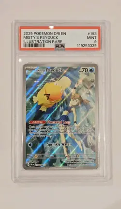 2025 POKEMON-DESTINED RIVALS Illustration Rare #193 MISTY'S PSYDUCK PSA 9 MINT - Image 5