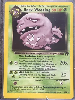 Dark Weezing 14/82 Pokemon TCG - Team Rocket Holo Rare NM - Image 1