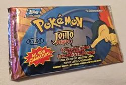 Pokemon Cyndaquil Johto Series 1 2001 Topps TV Animation Ed. Sealed Booster Pack - Image 1