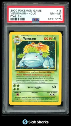 2000 POKEMON GAME #15 VENUSAUR HOLO ITALIAN PSA 8 - Image 1