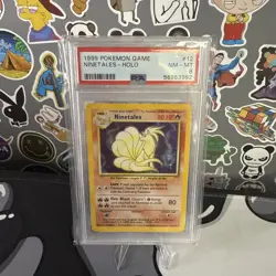 1999 POKEMON BASE SET UNLIMITED #12 NINETALES-HOLO PSA 8 - Image 2