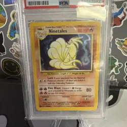 1999 POKEMON BASE SET UNLIMITED #12 NINETALES-HOLO PSA 8 - Image 3