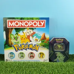 (Both SEALED) Pokemon TCG Triple Whammy Tin & Monopoly Board Game (Lot Of 2) - Image 1