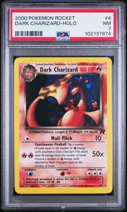 2000 POKEMON ROCKET #4 DARK CHARIZARD-HOLO PSA 7 - Image 1