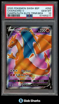 2020 POKEMON SWORD & SHIELD BLACK STAR PROMOS #SWSH050 CHARIZARD V PSA 10 - Image 1