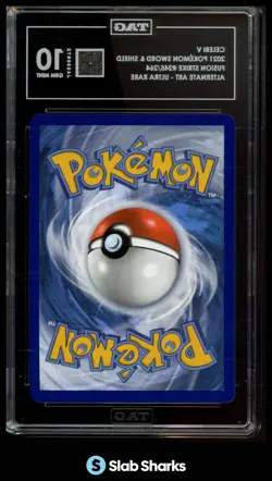 2021 POKEMON FUSION STRIKE #245/264 CELEBI V ALTERNATE ART ULTRA RARE TAG 10 - Image 2