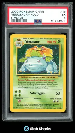 2000 POKEMON GAME #15 VENUSAUR HOLO ITALIAN PSA 5 - Image 1