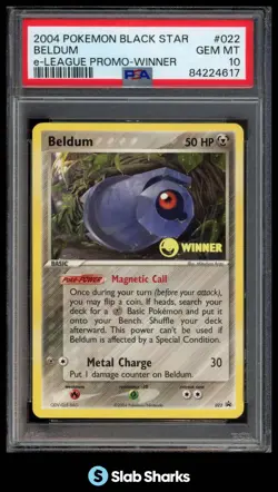 2004 POKEMON BLACK STAR BELDUM E-LEAGUE PROMO WINNER #022 PSA 10 - Image 1