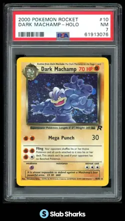 2000 POKEMON TEAM ROCKET #10/82 DARK MACHAMP HOLO PSA 7 - Image 1