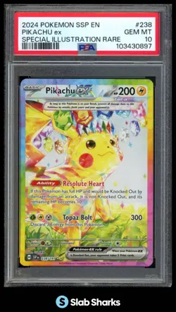 2024 POKEMON SURGING SPARKS #238/191 PIKACHU EX SPECIAL ILLUSTRATION RARE PSA 10 - Image 1