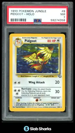 1999 POKEMON JUNGLE #8/64 PIDGEOT HOLO RARE PSA 7 - Image 1