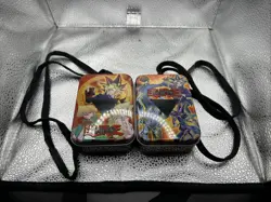 YuGiOh! Vintage 2x Konami Lanyard Tin Metal Deck Card Box 2003 - Yami Yugi RARE - Image 1