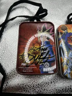 YuGiOh! Vintage 2x Konami Lanyard Tin Metal Deck Card Box 2003 - Yami Yugi RARE - Image 3