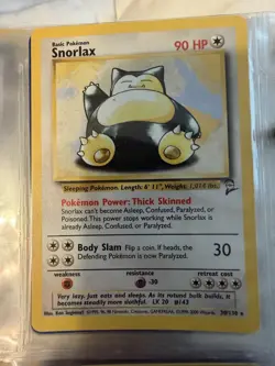 Pokemon TCG Snorlax Card 30/130 Base Set 2 Vintage Non-Holo Rare WOTC - Image 1
