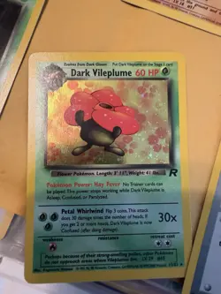 Pokemon Dark Vileplume TCG Holo Card Unlimited Rare Vintage 13/82 MP - Image 1