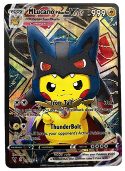 MLucario Pikachu Pokemon Card VCOS Holo Cosplay w/ Video - Image 1