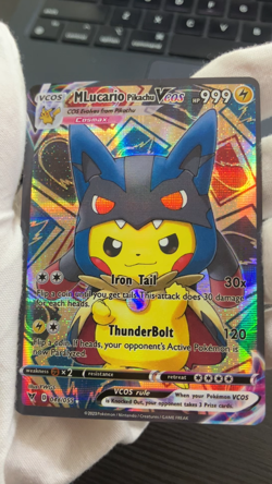 MLucario Pikachu Pokemon Card VCOS Holo Cosplay w/ Video - Image 2