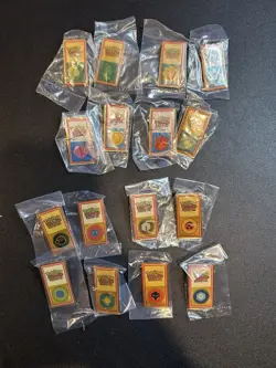 16 Sealed Pokemon League Kanto Gym Badge Pin WOTC Card Nintendo Complete Johto - Image 1
